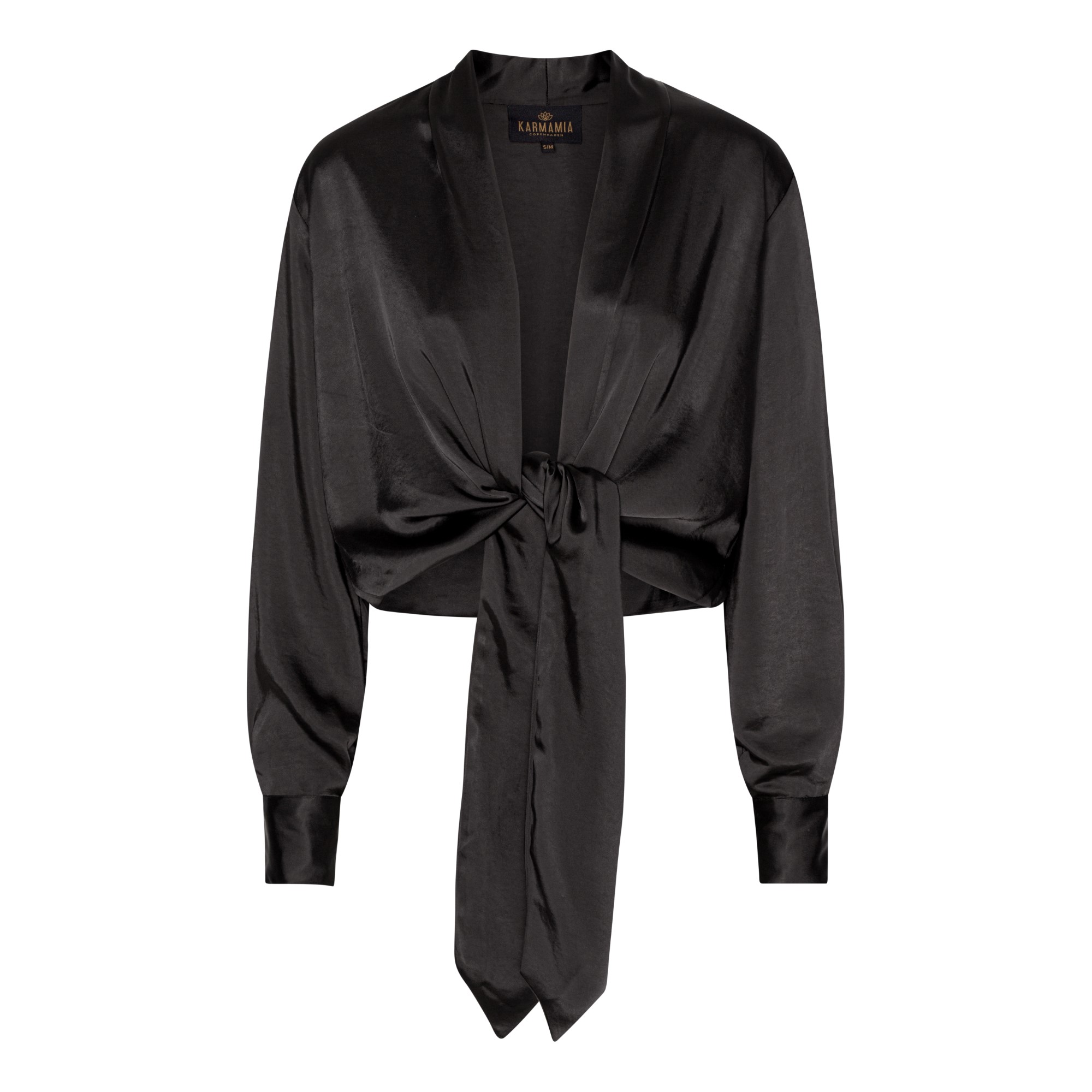 Wrap Jacket – Black Rich Satin | KARMAMIA Copenhagen